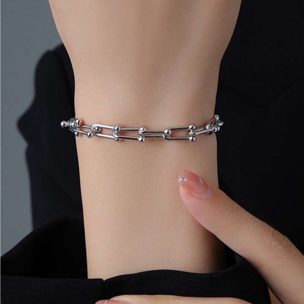 Beautiful stainless steel U links bracelet